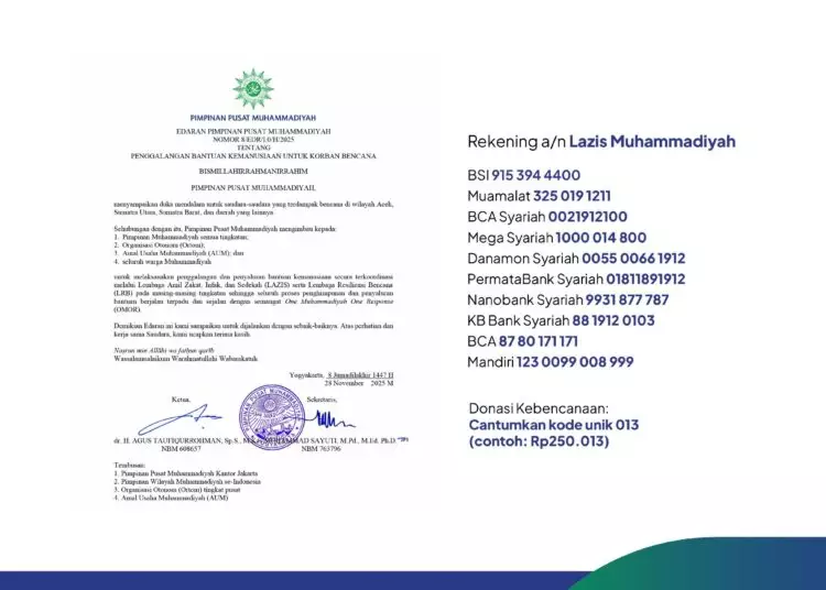 Edaran Penggalangan Bantuan Kemanusiaan Korban Bencana