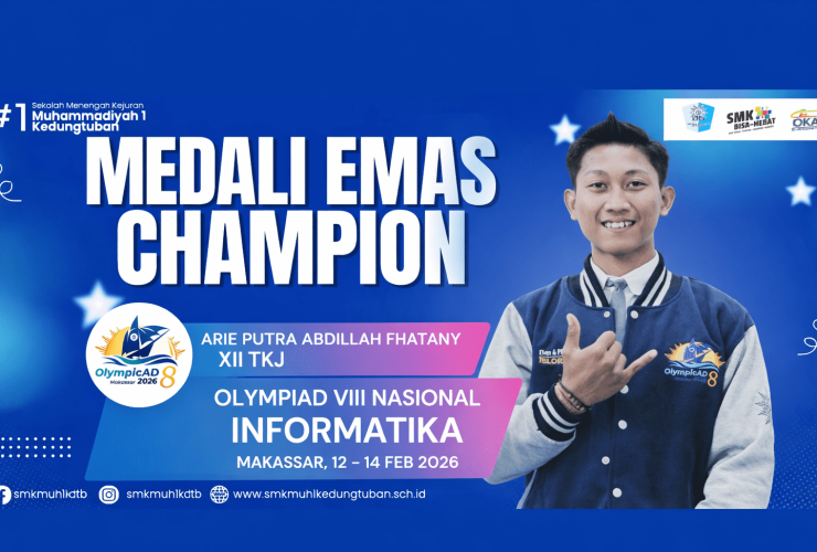 Siswa SMK Muhammadiyah 1 Kedungtuban raih medali emas Olympicad VIII Nasional 2026 didampingi Ahmad Basyiruddin S.Kom
