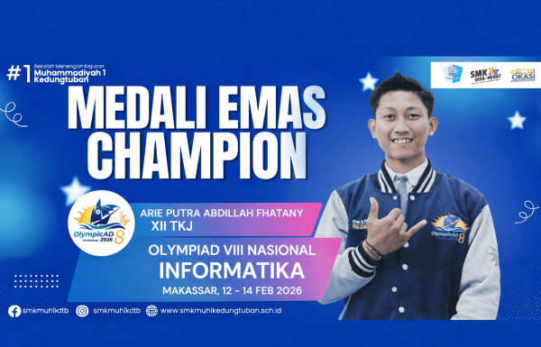 Siswa SMK Muhammadiyah 1 Kedungtuban raih medali emas Olympicad VIII Nasional 2026 didampingi Ahmad Basyiruddin S.Kom