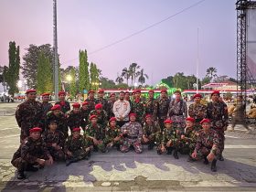 KOKAM Blora Ikuti Upacara Penurunan Bendera HUT RI di Alun-Alun Blora
