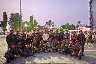KOKAM Blora Ikuti Upacara Penurunan Bendera HUT RI di Alun-Alun Blora